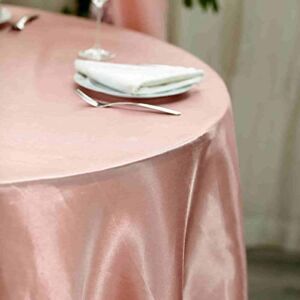 TABLECLOTHSFACTORY 108″ Dusty Rose Wholesale Linens Satin Round Tablecloth for Kitchen Dining Catering Wedding Birthday Party Events