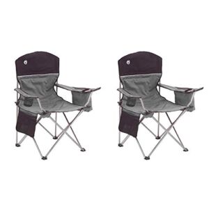 Coleman Oversized Black Camping Lawn Chairs + Cooler, 2-Pack | 2000020256