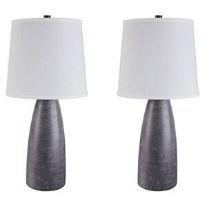Signature Design by Ashley Shavontae Modern Table Lamp, Set of 2 Lamps, 27.5″, Gray