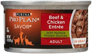 Purina Pro Plan Wet Cat Food – Beef & Chicken Entrée – 3 – 24 Ct