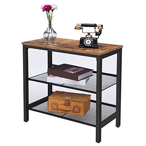 HOOBRO Side Table, 3-Tier Narrow End Table, Nightstand with 2 Flat or Slant Adjustable Shelves for Small Spaces, Hallway, Living Room, Bedroom, Sturdy, Easy Assembly, Rustic Brown and Black BF23BZ01 | The Storepaperoomates Retail Market - Fast Affordable Shopping