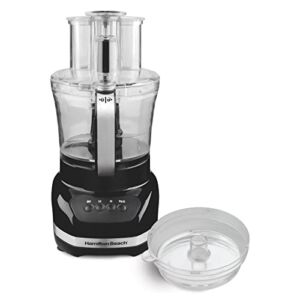 Hamilton Beach Big Mouth Duo Plus 12 Cup Food Processor & Vegetable Chopper with Additional Mini 4 Cup Bowl, Black (70580)
