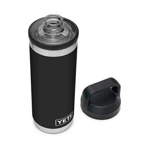 YETI Rambler 18 oz Bottle, Vacuum Insulated, Stainless Steel with Chug Cap, Black
