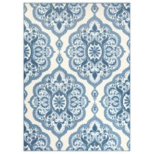 Maples Rugs Vivian Medallion Area Rugs for Living Room & Bedroom [Made in USA], 5 x 7, Blue