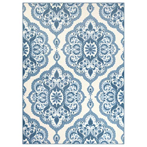 Maples Rugs Vivian Medallion Area Rugs for Living Room & Bedroom [Made in USA], 5 x 7, Blue | The Storepaperoomates Retail Market - Fast Affordable Shopping
