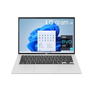 LG Gram 14Z90P Laptop 14″ Ultra-Lightweight, IPS WUXGA (1920 x 1200), Intel Evo 11th gen CORE i7 , 16GB RAM, 512GB SSD, Windows 11 Home, 22.5 Hour Battery, Alexa Built-in, 2X USB-C, HDMI – Silver