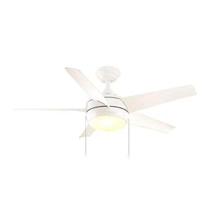 Home Decorators Collection 51566 Windward 44 in. LED Indoor Matte White Ceiling Fan