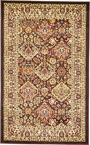 Unique Loom Voyage Collection Traditional Oriental Classic Intricate Design Area Rug, 3 ft 3 in x 5 ft 3 in, Brown/Ivory | The Storepaperoomates Retail Market - Fast Affordable Shopping