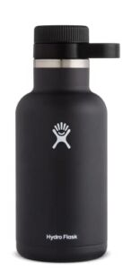Hydro Flask Insulated Stainless Steel Wide Mouth Water Bottle and Beer Growler, 64-Ounce, Black