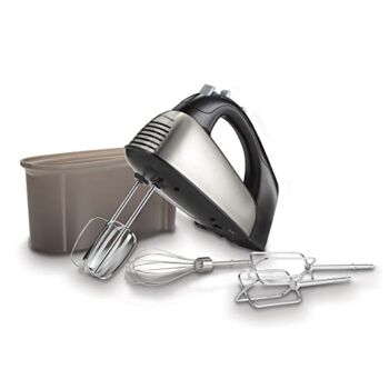 Hamilton Beach Classic 6-Speed Electric Hand Mixer with Snap-On Storage Case, Brushed Stainless, Traditional and Wire Beaters, Whisk | The Storepaperoomates Retail Market - Fast Affordable Shopping