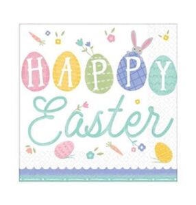 amscan Happy Easter, Pretty Pastels Luncheon Party Napkins, 6.5″ x 66.5″, 16 Per Pack – 2 Packs