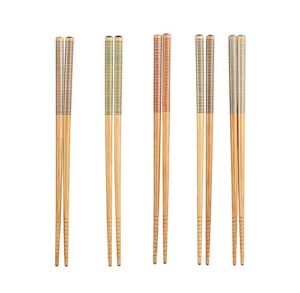 Crate & Barrel Striped Bamboo Chopstick, Set of 5 Pairs