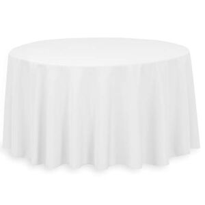 LTC LINENS 120RD-010101 Tablecloth, 120″, White