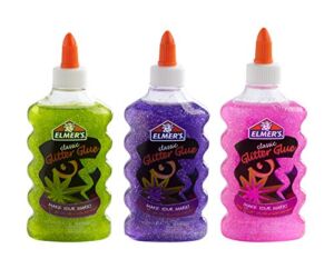 Elmer’s Liquid Glitter Glue, Great For Making Slime, Washable, Assorted Colors, 6 Ounces Each, 3 Count