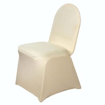 TABLECLOTHSFACTORY Champagne Spandex Chair Cover for Wedding Event Party-Pack of 5 | The Storepaperoomates Retail Market - Fast Affordable Shopping