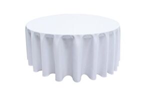 GEFEII Kitchen White Tablecloth 90 inch Round Tablecloths Solid Polyester Table Cloth for Wedding Party Restaurant Banquet Dining Buffet Table Picnic Decorations (Round-90 inch, White)