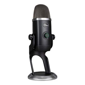 Blue Yeti X Professional USB Condenser Microphone for PC, Mac, Gaming, Recording, Streaming, Podcasting on PC, Desktop Mic with High-Res Metering, LED Lighting, Blue VO!CE Effects – Black