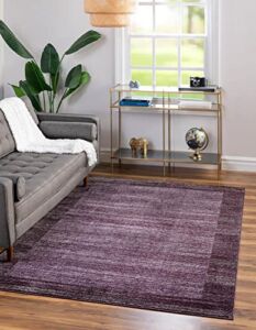 Unique Loom Del Mar Collection Area Rug-Transitional Inspired with Modern Contemporary Design, 2′ 2 x 3′ 0 Rectangular, Violet/Ivory