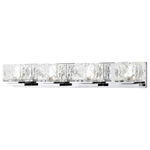 Home Decorators Collection 24-Watt Chrome Integrated LED Bathroom Vanity Light with Clear Cube Glass