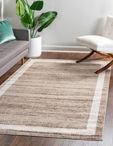 Unique Loom Del Mar Collection Area Rug-Transitional Inspired with Modern Contemporary Design, Rectangular 2′ 2″ x 3′ 0″, Light Brown/Ivory