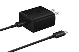 SAMSUNG 45W Wall Charger USB Type C Adapter w/ Cable, Super Fast Charging Block for Galaxy Phones and Devices, US Version w/ Warranty, Black