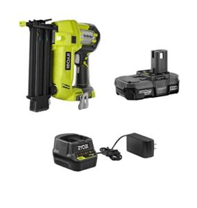 Ryobi 3 Piece 18V One+ Airstrike Brad Nailer Kit (Includes: 1 x P320 Brad Nailer, 1 x P190 18-Volt ONE+ 2.0 Ah lithium-ion battery, P118 dual chemistry charger (Renewed)