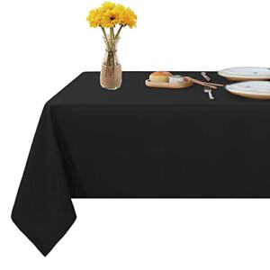Fitable Rectangle 4 Feet Tablecloth 60×84 inch Tablecloth Stain and Wrinkle Resistant Washable Polyester Table Cloth, Decorative Table Cover for Dining Table, Buffet Parties and Camping Black