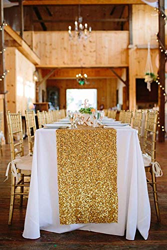 B-COOL Gold Table Runners 4 Pieces 12×72 Inch Gold Party Table Decorations for Rectangle Gold Decor Gold Sequin Runner | The Storepaperoomates Retail Market - Fast Affordable Shopping