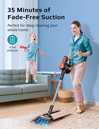 Aspiron Cordless Vacuum Cleaner, 25Kpa 250W Brushless Motor Cordless Stick Vacuum 6 in 1 with 50mins Long Runtime,LED Light, Pet Hair Vacuum Cordless for Carpet Hard Floor Car | The Storepaperoomates Retail Market - Fast Affordable Shopping
