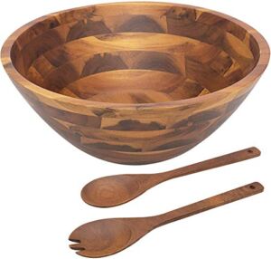 AIDEA Salad Bowls, Wooden Salad Bowls with Salad Spoon and Fork 12.5″