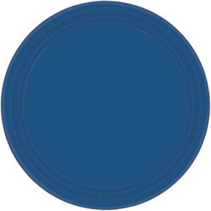 Amscan Round Dinner Plates, 10 1/2″, Navy Flag Blue
