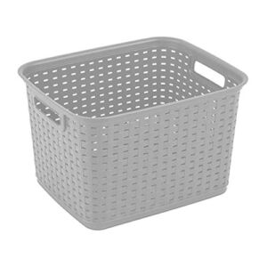 Sterilite 12736 Tall Weave Plastic Laundry Hamper Storage Basket, Gray (12 Pack)