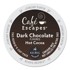 Cafe Escapes 6802Ct Dark Chocolate Hot Cocoa K-Cups, 24/Box, 4 Box/Carton