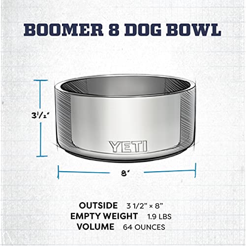 YETI Boomer 8, Stainless Steel, Non-Slip Dog Bowl, Holds 64 Ounces, Navy | The Storepaperoomates Retail Market - Fast Affordable Shopping
