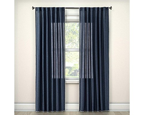 Threshold Stitched Edge Curtain Panel Navy/White 54x 84 | The Storepaperoomates Retail Market - Fast Affordable Shopping