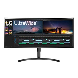 LG 38WN75C-B Monitor 38″ 21:9 Curved UltraWide QHD+ (3840 x 1600) IPS Display, HDR 10, sRGB 99% Color Gamut, Tilt/Height Adjustable Stand, Black