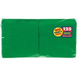 amscan Big Party Pack 250 Count Luncheon Napkins, Green