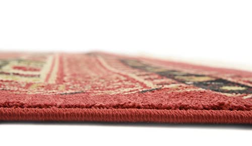 Unique Loom Fars Collection Modern Classic Tribal Inspired Design with Border Area Rug, Square 8 ft 0 in, Rust Red/Beige | The Storepaperoomates Retail Market - Fast Affordable Shopping