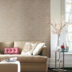 RoomMates RMK9031WP Tan Faux Grasscloth Non-Textured Peel and Stick Wallpaper