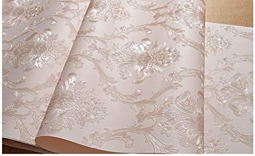 Victorian Damask Embossed Wallpaper Peel and Stick Wall Paper Mural for Bedroom Bathroom Living Room Home Decoration (53cmx3m, Light Pink) | The Storepaperoomates Retail Market - Fast Affordable Shopping