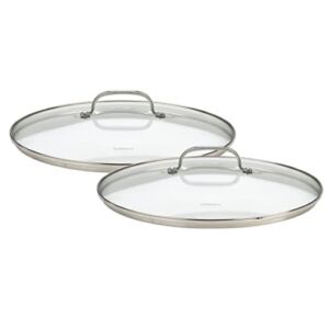 Cuisinart 71-2228CG Chef’s Classic Stainless 2-Piece Glass Lid Set,9″ & 11″ Glass covers