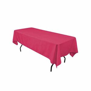 Runner Linens Factory Rectangular Polyester Tablecloth 60×120 Inches (Hot Pink)
