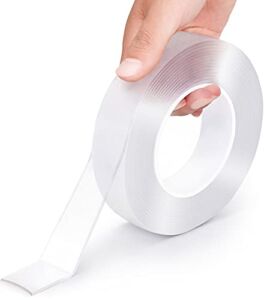 EZlifego Double Sided Tape Heavy Duty(Extra Large 16.5FT), Multipurpose Removable Clear & Tough Mounting Tape Sticky Adhesive, Reusable Strong Wall Tape Picture Hanging Strips Poster Carpet Tape