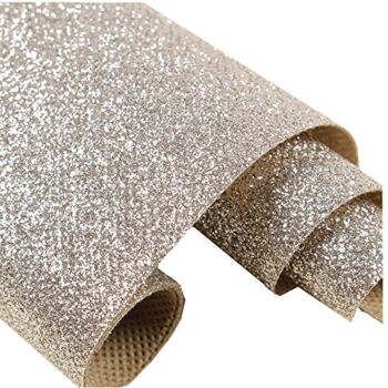 Self Adhesive Champagne Glitter Wallpaper, Peel and Stick Roll Sparkle Glitter Decor Art Craft Fabric (17.4in x 16.4ft （One Roll）) | The Storepaperoomates Retail Market - Fast Affordable Shopping