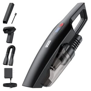 Fjhee Handheld Vacuum Cordless, 150W High Power Rechargeable Wireless Car Vacuum Cleaner, 9500Pa Strong Suction w/4 Attachments for Home Office Car Pets Hair Cleaning(w/Storage Bag)