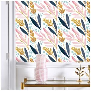 Floralplus Peel and Stick Wallpaper Boho Contact Paper for Home Decor Floral Removable Wallpaper Cabinet Countertop 17.7in x 118in