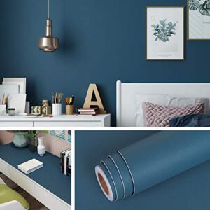 Livelynine 15.8 x 394 Inch Blue Wallpaper Peel and Stick Removable Wall Paper Roll for Bedroom Kids Living Room Walls Bathroom Counter Cabinet Waterproof Colored Contact Paper Decorative Covering