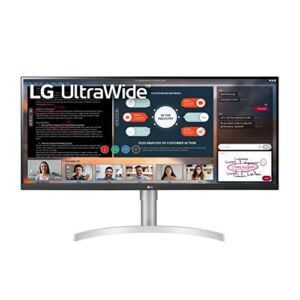 LG 34WN650-W UltraWide Monitor 34″ 21:9 FHD (2560 x 1080) IPS Display, VESA DisplayHDR 400, AMD FreeSync, 3-Side Virtually Borderless Design – Silver