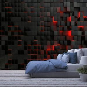 FEWEGRWEFW Modern 3D Design Removable Wallpaper for Bedroom Living Room Abstract Futuristic Cubes Shape Background 3D Render Illustration Wallpaper Stick and Peel Wall Stickers Home Decor