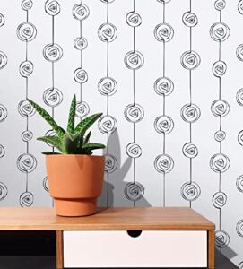Feisoon White and Black Stripe Wallpaper Stick and Peel and Stick Wallpaper Removable Wallpaper Self Adhesive Contact Paper Modern Stripe Wallpaper for Home Bedroom Wall Furniture Decor 17.7″x78.7″